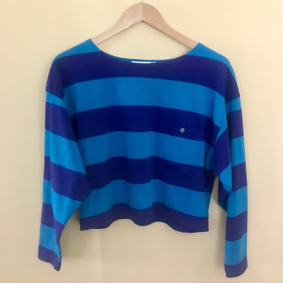 '90s Melbourne Elements Striped Cropped Top - Picture 2 of 4